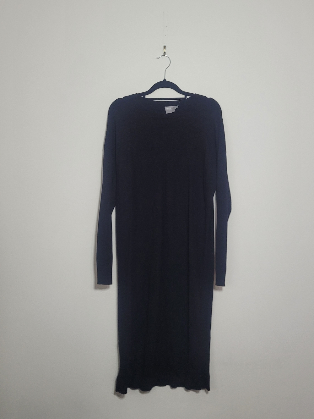 ASOS Black Long Sleeve Midi Knit Dress Small